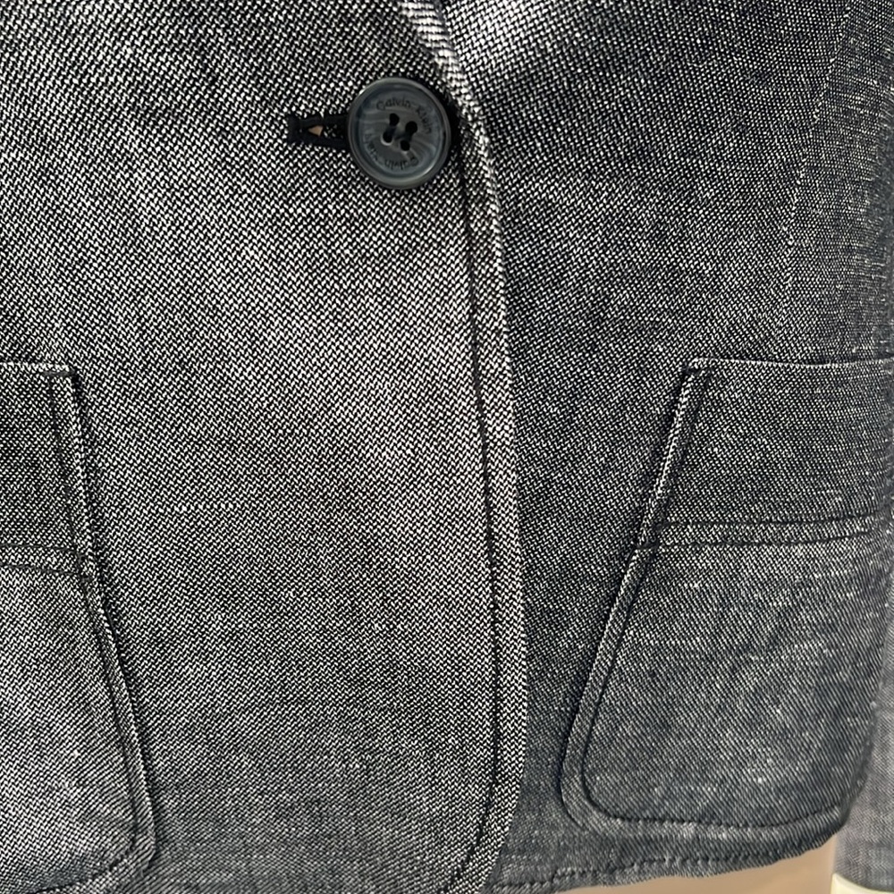 Calvin Klein Womens Lightweight Gray Jacket Button Front Pockets Like New Medium - Picture 6 of 12